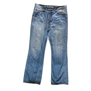 Vintage Express Bootcut Jeans Men's Size 32x32 Low Rise Y2K Distressed Worn-In